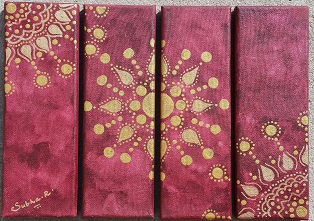 Set of four decorative wall art